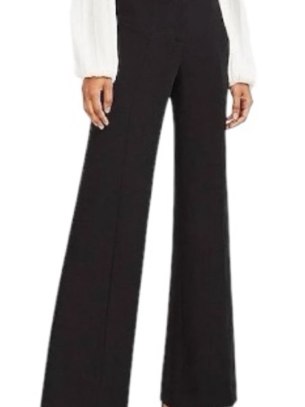 Express Black Mid Rise Side Zip Wide Leg Editor Dress Pants Size 4 - Picture 8 of 8